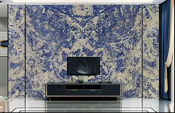 Marbre en onyx solite bleu transparent pour une grande dalle ou une taille