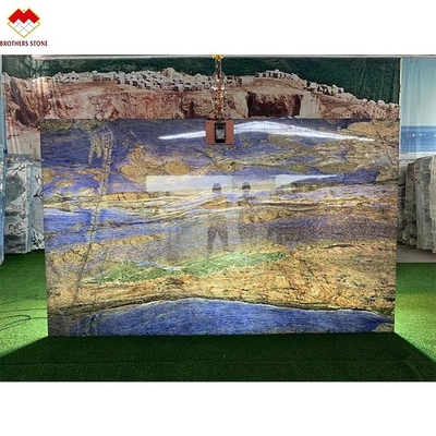 Marbre en onyx solite bleu transparent pour une grande dalle ou une taille