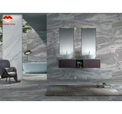 Panneaux muraux de marbre gris serbe poli pour la décoration intérieure haut de gamme