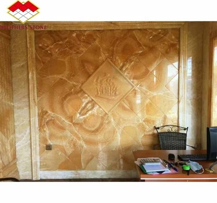 Finition de surface Design poli rétroéclairé Orange Jade Stone pour le bassin et la table à manger