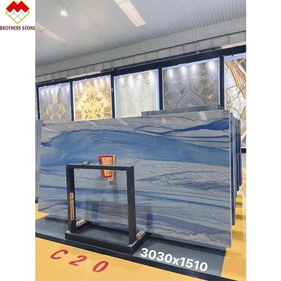 Blue Azul Macaubas Quartzite Pierre Polie Surface Polie Conception graphique pour la fin de la maison