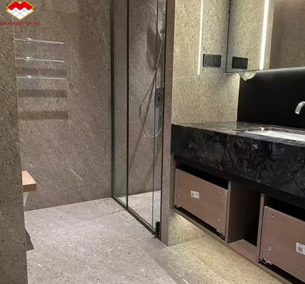 Panneaux muraux de salle de bains en marbre gris italien modernes