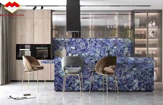 Carreaux modernes en bleu marbre de Bahia couleur bleue de granit bleu de Lémur pour décoration intérieure