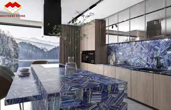 Carreaux modernes en bleu marbre de Bahia couleur bleue de granit bleu de Lémur pour décoration intérieure