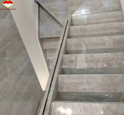 ODM OEM Lumière de lune polie Grise Marbre de pierre de plancher Escaliers pour l' hôtel dans Yunfu