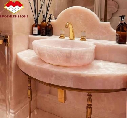 Matt Surface Finition Pierre d' Onyx rose moderne pour les applications de table et de mur