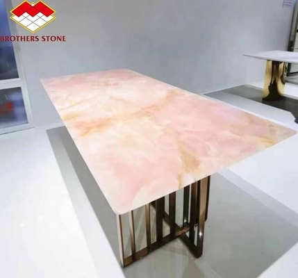 Matt Surface Finition Pierre d' Onyx rose moderne pour les applications de table et de mur