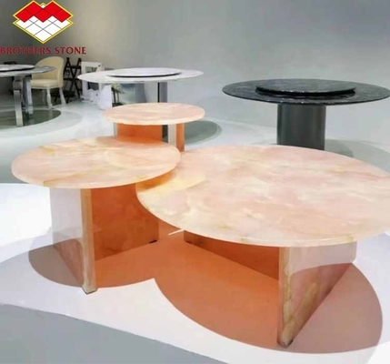 Matt Surface Finition Pierre d' Onyx rose moderne pour les applications de table et de mur