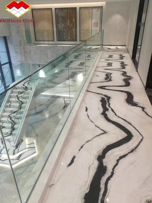 Carreaux en marbre blanc poli modernes et populaires pour le comptoir de table d'escalier