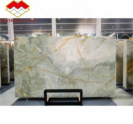 Modern rétroéclairé vert Onyx Stone Slab 30mm épaisseur pour le salon graphique mur de jade