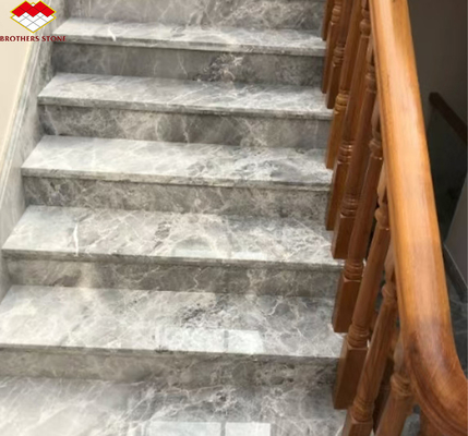 Yinsha Italian Grey Marble Stone Big Slab pour les planchers d'hôtel et les escaliers intérieurs
