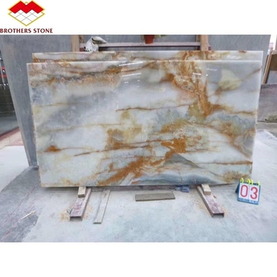 Carreaux d'agate de marbre de 15 à 18 mm d'épaisseur et dalles de saphir doré pour la décoration intérieure