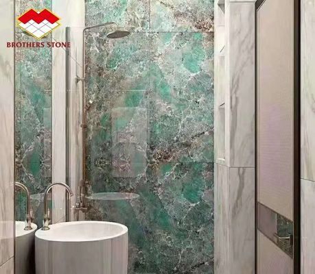Carreaux et plancher en marbre brésilien Amazone vert quartzite dalle de pierre pour l'île Villa