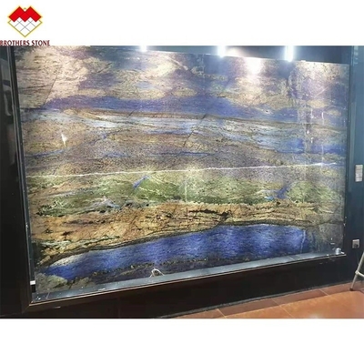 Le rêve poli Saphir bleu Onyx Quartzite Plaques de pierre de luxe rétroéclairée Translucide