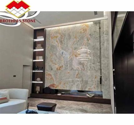 Modern rétroéclairé vert Onyx Stone Slab 30mm épaisseur pour le salon graphique mur de jade