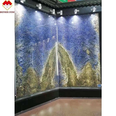 Le rêve poli Saphir bleu Onyx Quartzite Plaques de pierre de luxe rétroéclairée Translucide