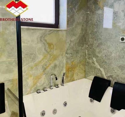 Modern rétroéclairé vert Onyx Stone Slab 30mm épaisseur pour le salon graphique mur de jade