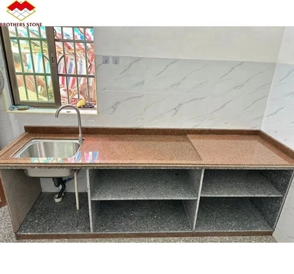 Chine de granit de pierre taillée à la taille dans le style moderne de luxe pour le comptoir de cuisine poli