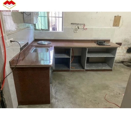 Chine de granit de pierre taillée à la taille dans le style moderne de luxe pour le comptoir de cuisine poli