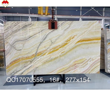 Pierre d'onyx arc-en-ciel translucide pour la villa Fond CNF Polissé Dragon rouge Onyx Marbre
