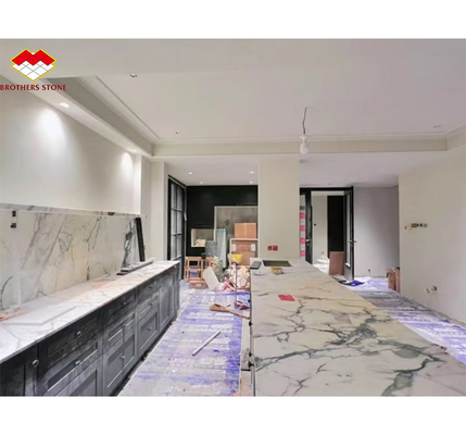 Belle pierre de marbre Paonazzo polissée pour la décoration de comptoir de cuisine d'hôtel