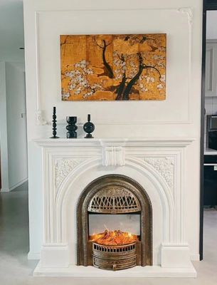 Chemin d'intérieur de style européen moderne en marbre naturel personnalisé de style nordique italien avec cheminée pour le salon