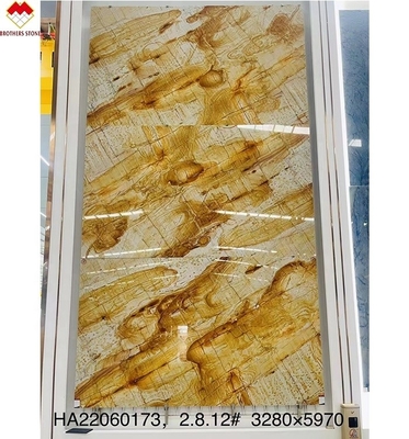 Livre de décoration intérieure assorti de miel jaune Onyx dalles de marbre pour fond mural