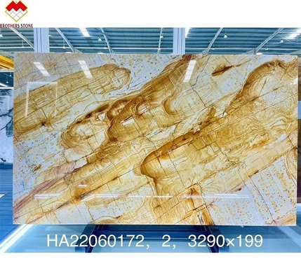Livre de décoration intérieure assorti de miel jaune Onyx dalles de marbre pour fond mural