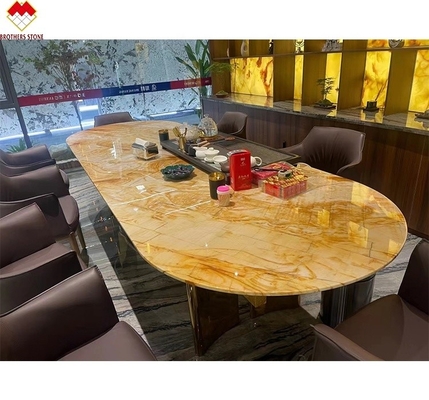 Livre de décoration intérieure assorti de miel jaune Onyx dalles de marbre pour fond mural