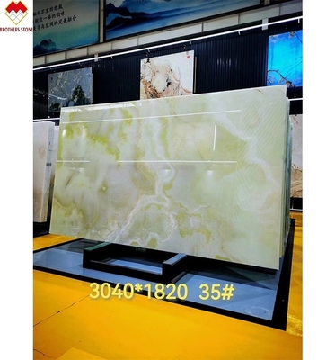 Vente directe Plaque translucide en onyx vert pour comptoir de taille standard ou personnalisée