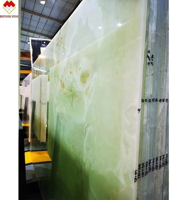 Vente directe Plaque translucide en onyx vert pour comptoir de taille standard ou personnalisée