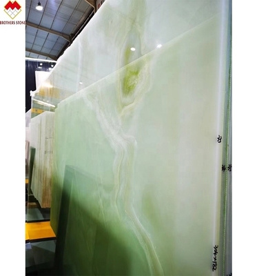 Vente directe Plaque translucide en onyx vert pour comptoir de taille standard ou personnalisée