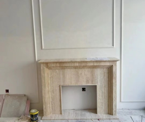 Camin de style européen sur mesure en marbre naturel pour salon intérieur moderne