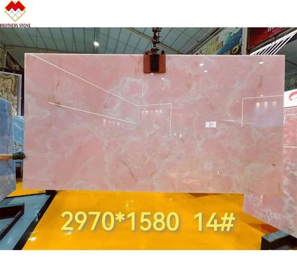 Grande dalle Onyx Marbre étonnant Blanc rose Onyx pierre pour le panneau mural et le dessus de table