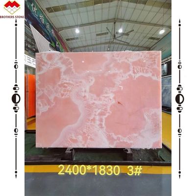 Grande dalle Onyx Marbre étonnant Blanc rose Onyx pierre pour le panneau mural et le dessus de table