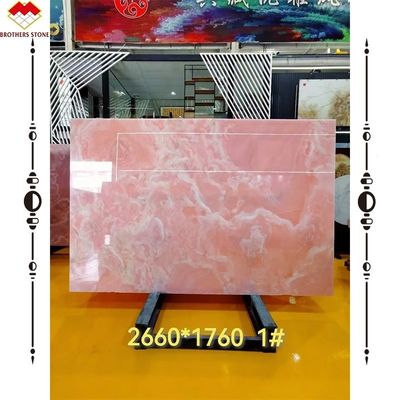 Grande dalle Onyx Marbre étonnant Blanc rose Onyx pierre pour le panneau mural et le dessus de table