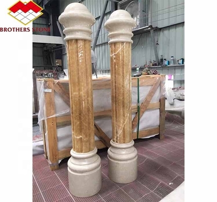 Colonne en marbre d'onyx moderne Polie en pierre naturelle pour les piliers d'escalier