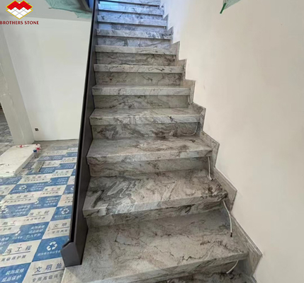 Étagère d'hôtel et décoration de plancher Italie Carreaux de marbre brun naturel avec veine de rivière