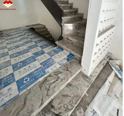 Étagère d'hôtel et décoration de plancher Italie Carreaux de marbre brun naturel avec veine de rivière
