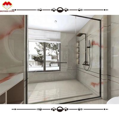 Plaque de pierre de marbre d' onyx blanc poli Le choix parfait pour les carreaux de salle de bain de luxe