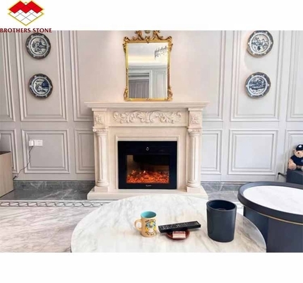 Décoration en marbre Royal Botticino à l' intérieur, créme Shanna, marbre beige pour la cheminée