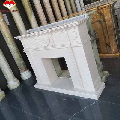 Décoration en marbre Royal Botticino à l' intérieur, créme Shanna, marbre beige pour la cheminée
