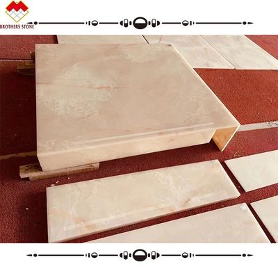 Plaque de pierre en onyx blanc naturel poli pour le sol et le mur luxueux