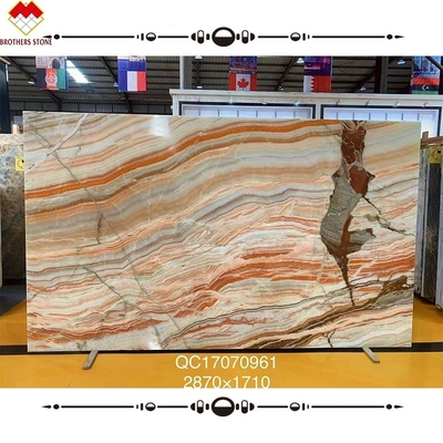 Couleur rouge d' Onyx, plaque d' Agate, pierre, fond poli, mur, jaune d' Onyx, marbre