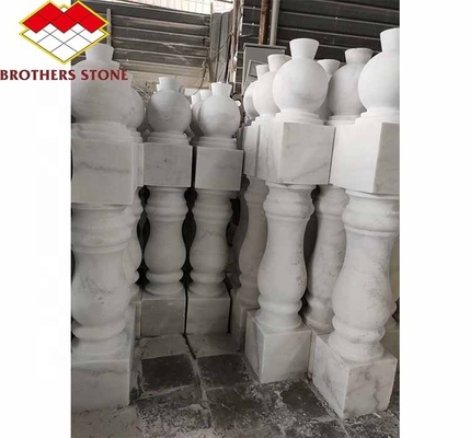 Surface finie polissée Colonne de poignée pour la décoration de la maison dans le marbre blanc de Guangxi
