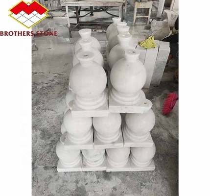 Surface finie polissée Colonne de poignée pour la décoration de la maison dans le marbre blanc de Guangxi