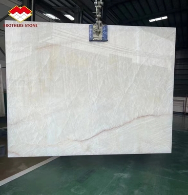 Luxe ICE AGE Jade Onyx pierre de marbre naturel transparente Royal White Onyx Carreaux Pour la décoration des murs