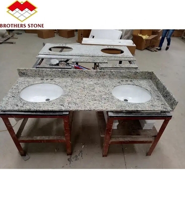 Top en granit taillé sur mesure pour salle de bain d' hôtel de luxe Vanité de pierre naturelle polie