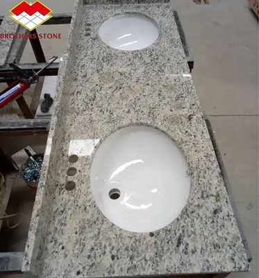 Top en granit taillé sur mesure pour salle de bain d' hôtel de luxe Vanité de pierre naturelle polie