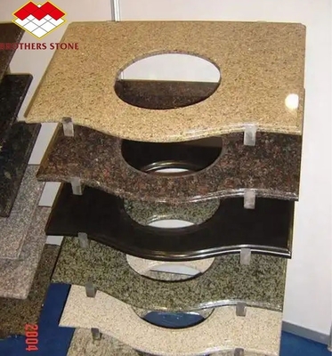 Top en granit taillé sur mesure pour salle de bain d' hôtel de luxe Vanité de pierre naturelle polie